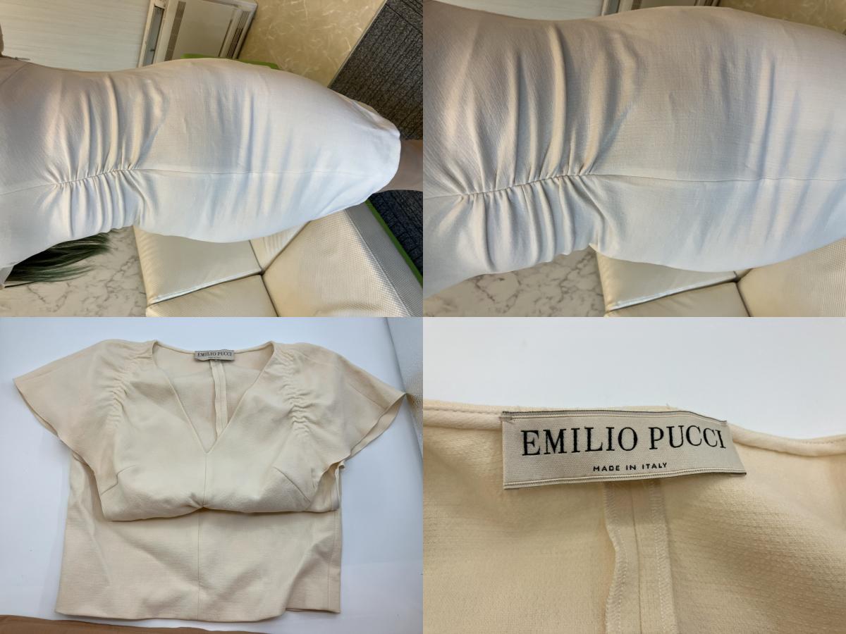 Emilio Pucci Dress Beige Ivory IT38 / FR34 / US4 / UK6 窶・Virgin Wool Blend, Short Sleeve, Made in Italy,
