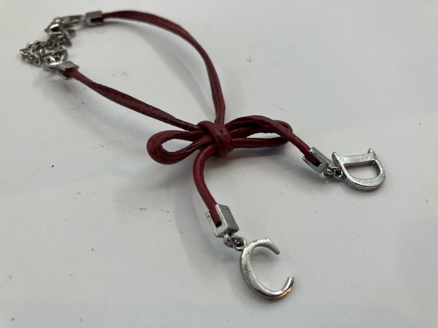 Christian Dior bracelet, wrist size 21.5cm, red and silver, free shipping 