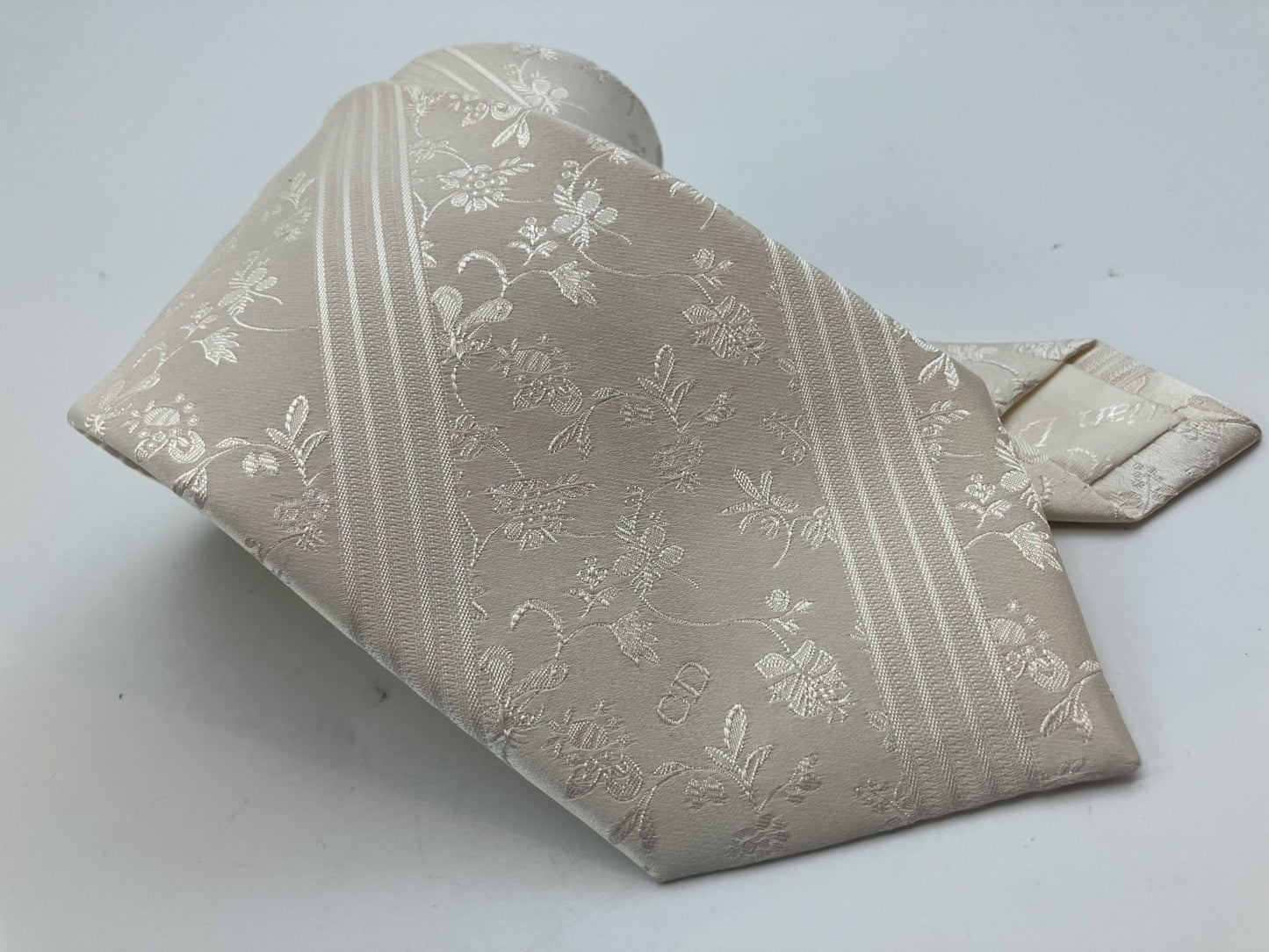 Christian Dior tie, width 9cm (3.54 inch), white, free shipping 