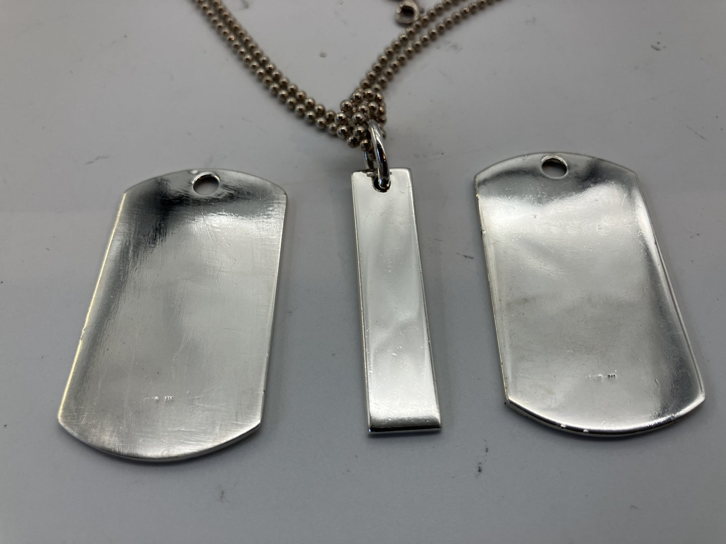 GUCCI Necklace Dog Tag Pendant Set SV925 Chain 50cm (19.69 inch) Free Shipping 