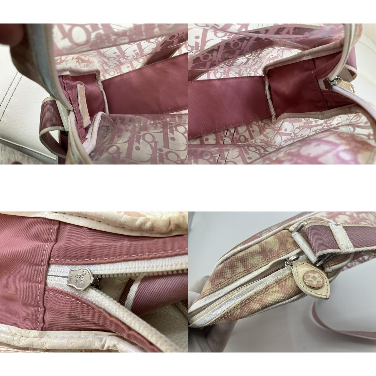 Christian Dior Trotter Pink Clear PVC Shoulder Bag with Drawstring Pouch