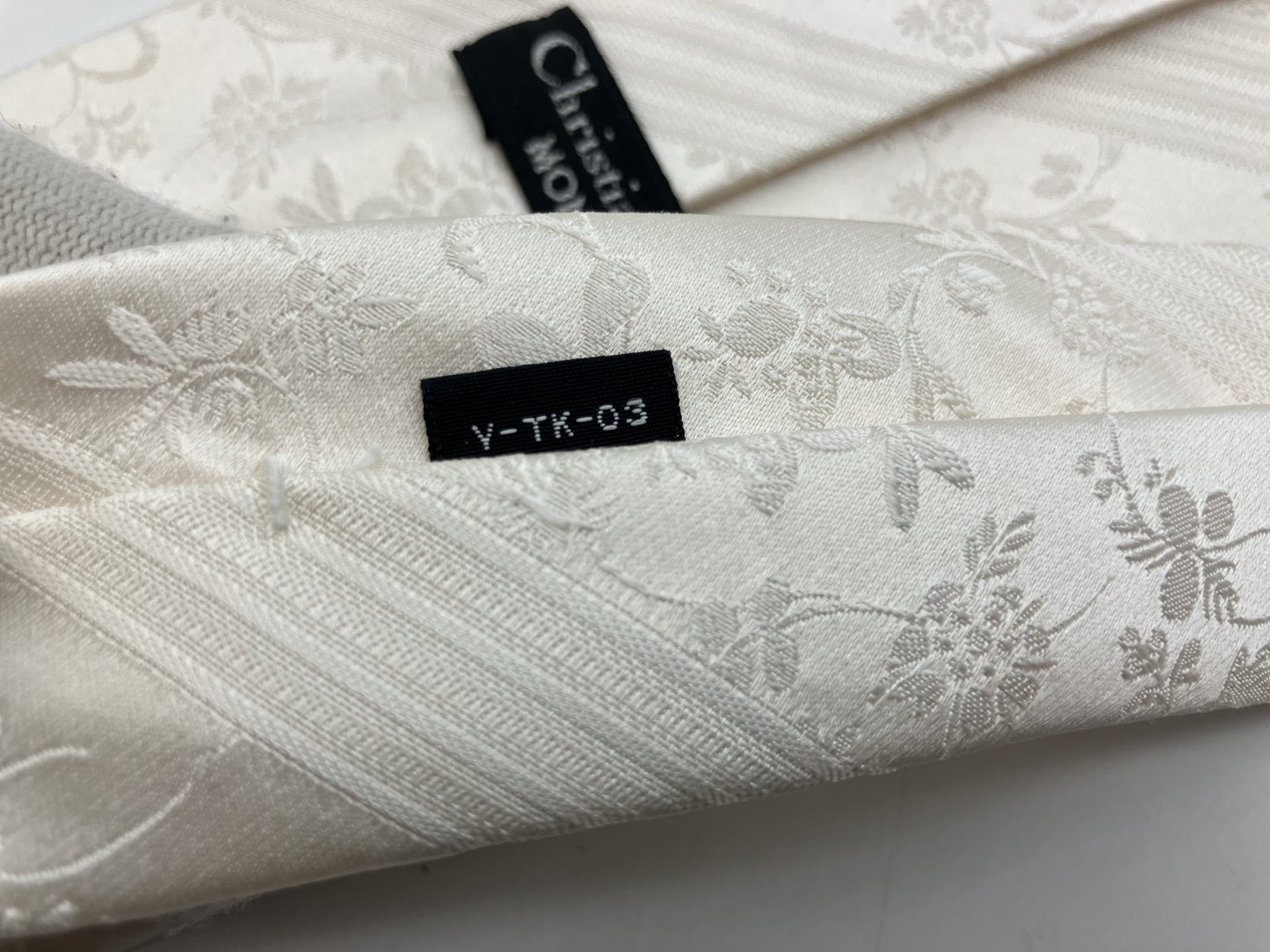 Christian Dior tie, width 9cm (3.54 inch), white, free shipping 