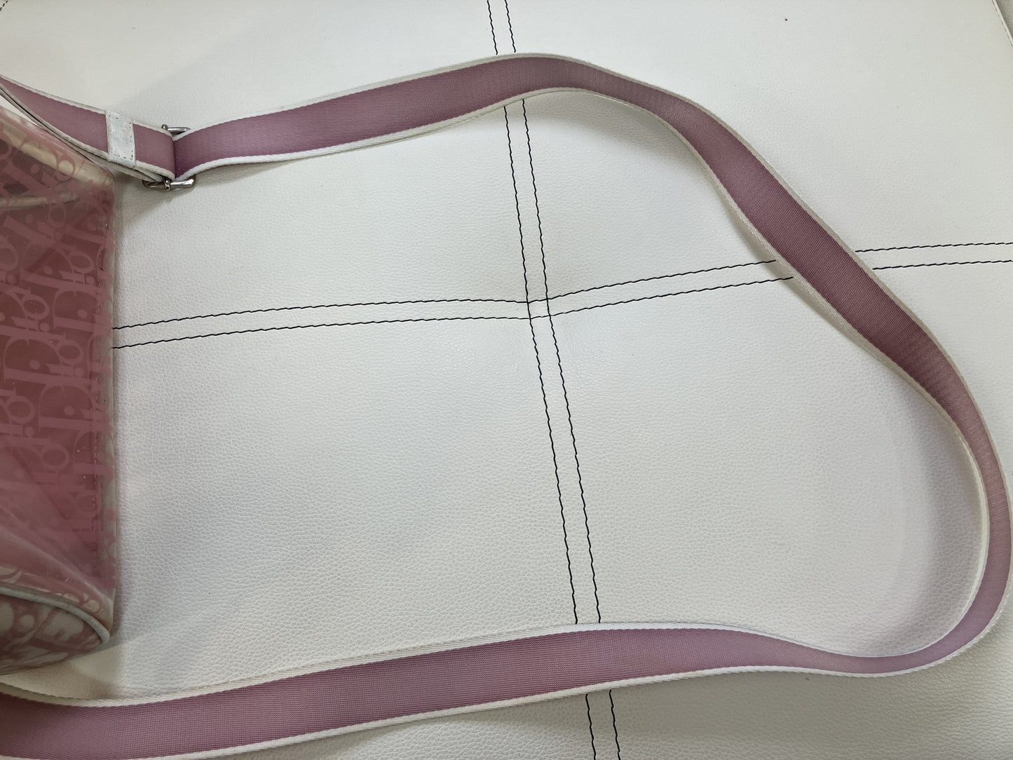 Christian Dior Trotter Pink Clear PVC Shoulder Bag with Drawstring Pouch