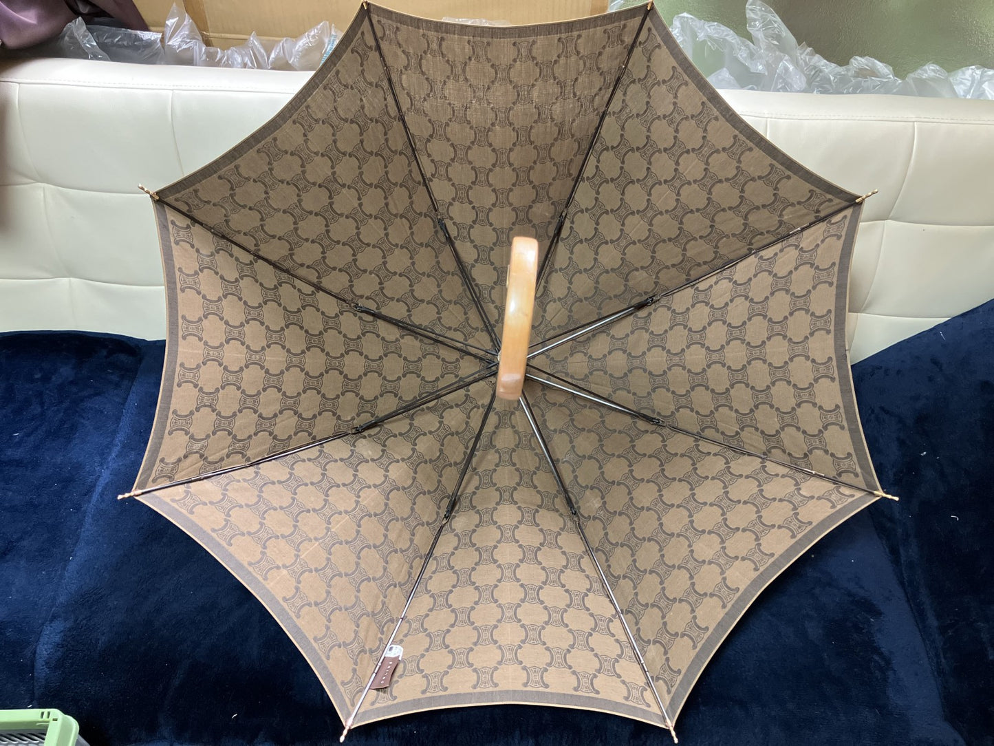 CELINE Macadam Parasol, Length 68cm, Width 86cm, Brown 