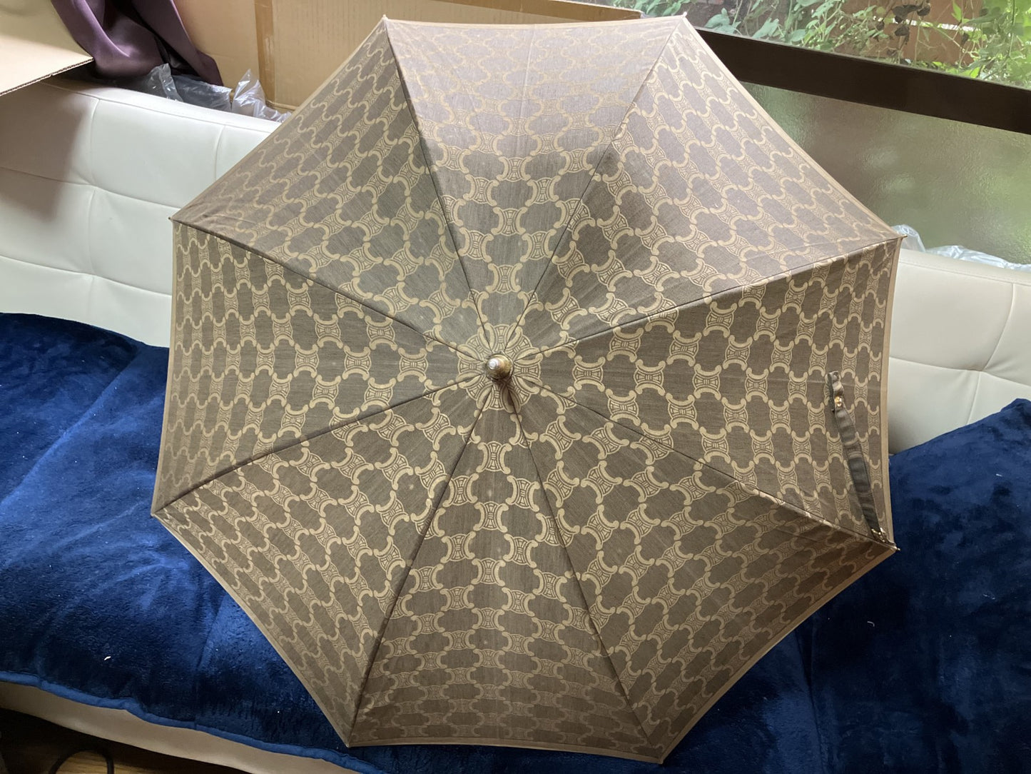 CELINE Macadam Parasol, Length 68cm, Width 86cm, Brown 