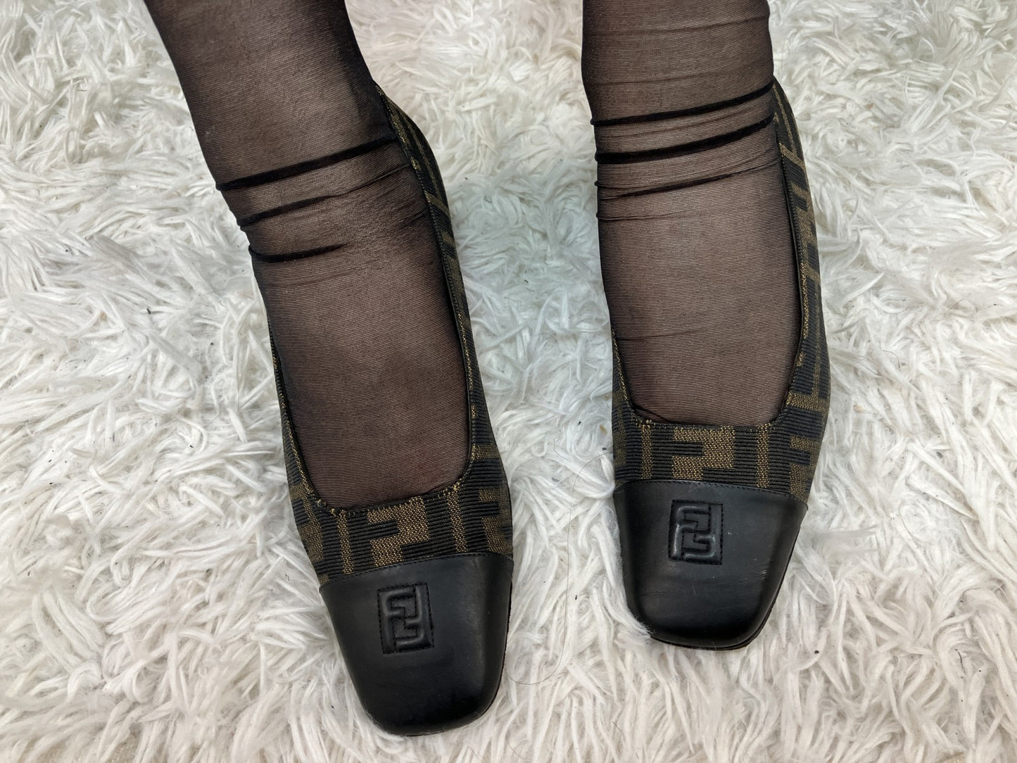 FENDI Zucca Pumps Size (36.5)(US 6)(23.5 cm)(9.09 inch) Heel 5 cm (1.97 inch) Free Shipping