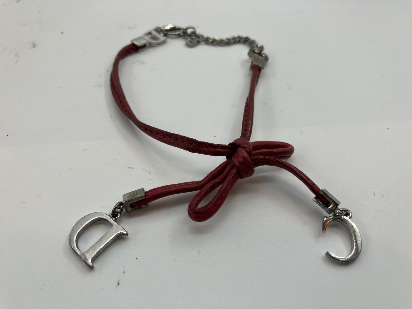 Christian Dior bracelet, wrist size 21.5cm, red and silver, free shipping 