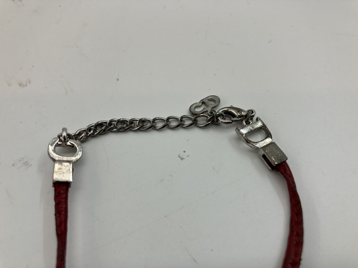 Christian Dior bracelet, wrist size 21.5cm, red and silver, free shipping 