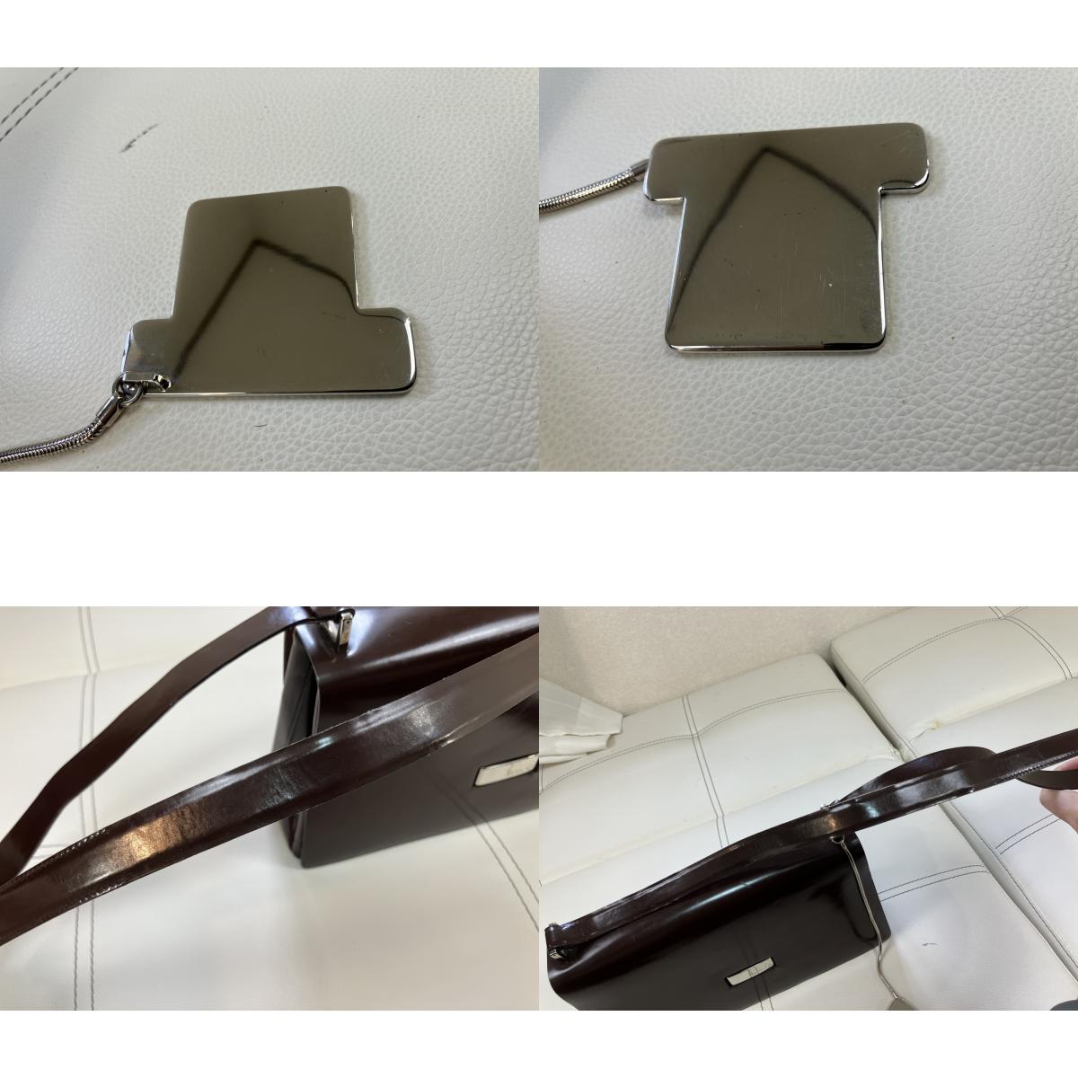 GUCCI Vintage Brown Patent Leather Shoulder Bag 001.3444.1746 Italy