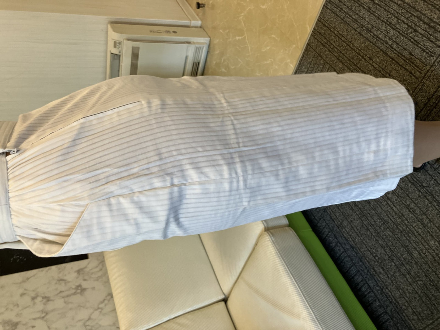 CELINE Paris White Cotton Skirt Gold Buttons Made in France Size M, J FIESTA