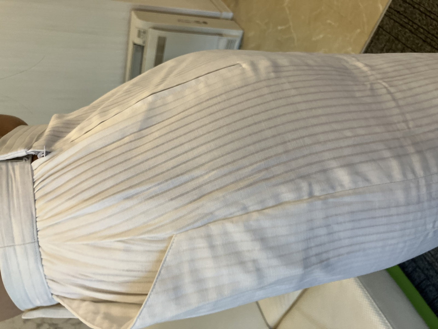 CELINE Paris White Cotton Skirt Gold Buttons Made in France Size M, J FIESTA