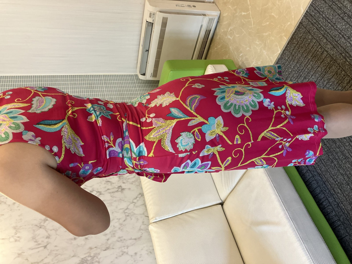 REGINA ROMANTICO Floral Stretch Jersey Wrap Dress Made in Japan Sz 36 S Knee Length