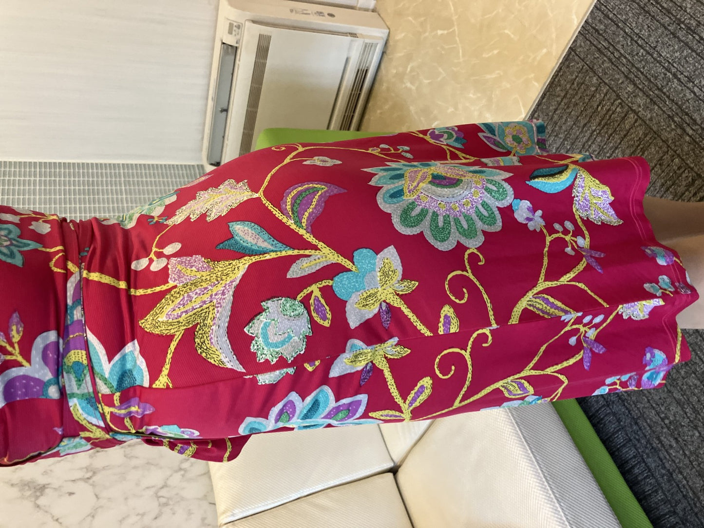 REGINA ROMANTICO Floral Stretch Jersey Wrap Dress Made in Japan Sz 36 S Knee Length