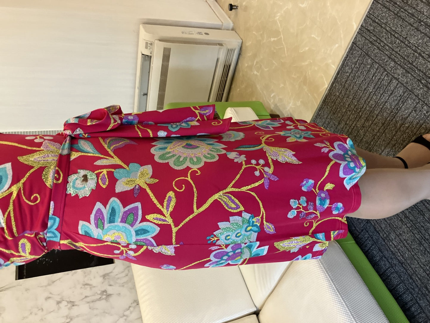 REGINA ROMANTICO Floral Stretch Jersey Wrap Dress Made in Japan Sz 36 S Knee Length