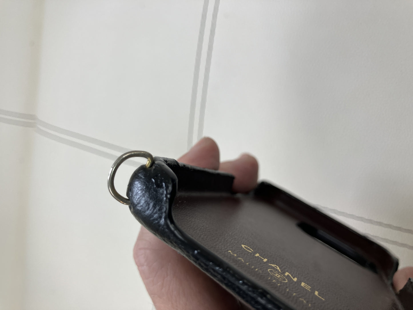 CHANEL iPhone 11 Pro Case Caviar Leather Matelasse Black Gold CC Made in Italy