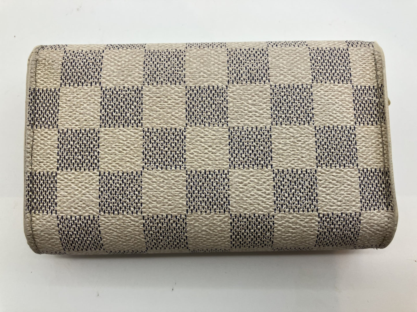 Louis Vuitton Damier Azur White Bi-fold Wallet Compact 14x9cm N61744 Zip Portefeuille Tresor
