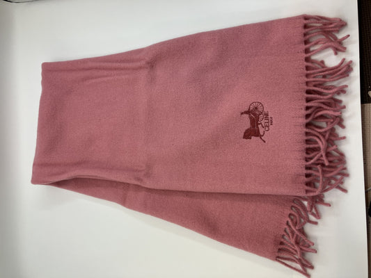 Celine Pink Scarf 130ﾃ・4cm (51.18ﾃ・5.20 inch) Wool 窶・.