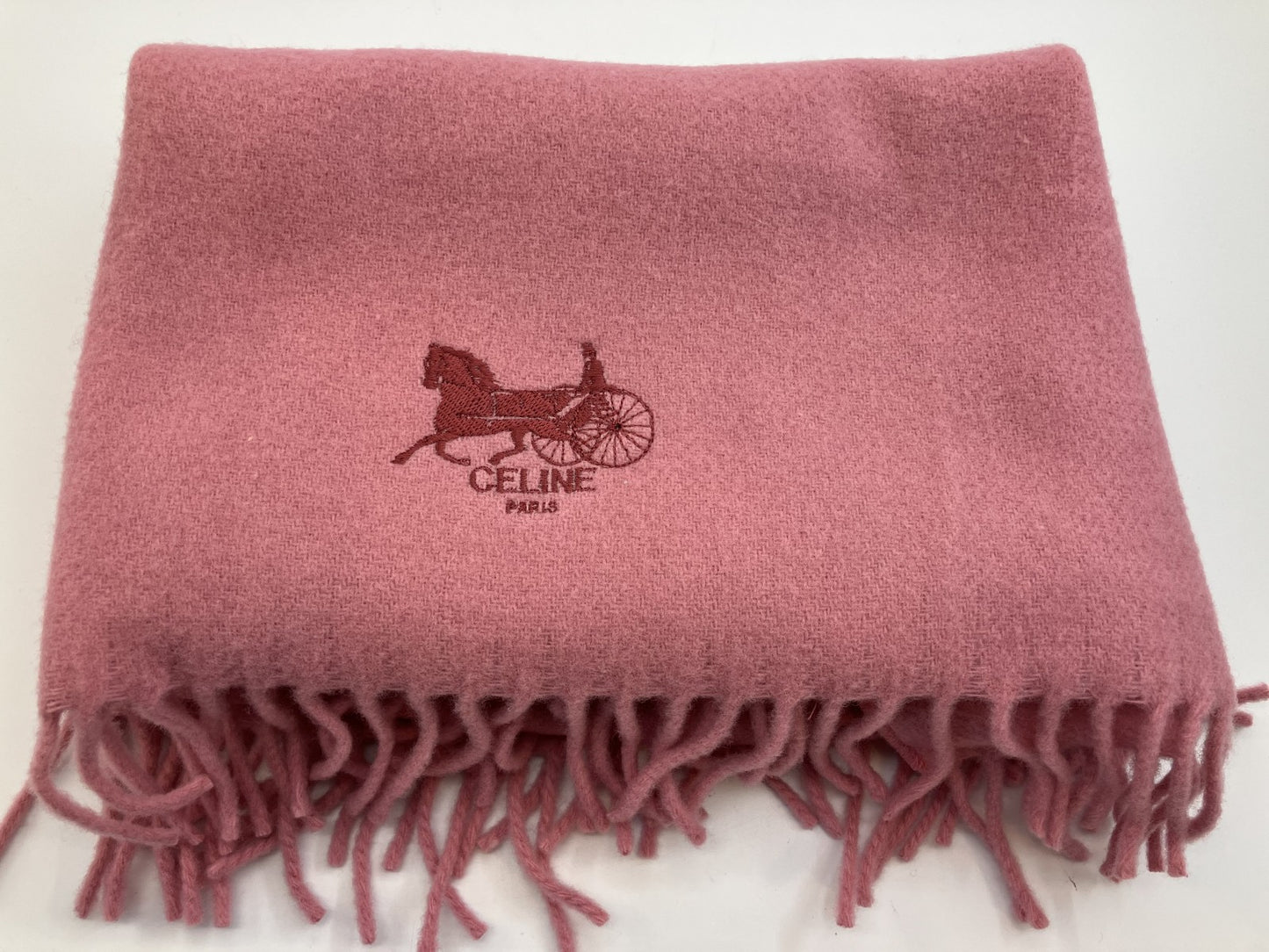 Celine Pink Scarf 130 x 64 cm (51.18 x 25.20 inch) Wool Free Shipping 