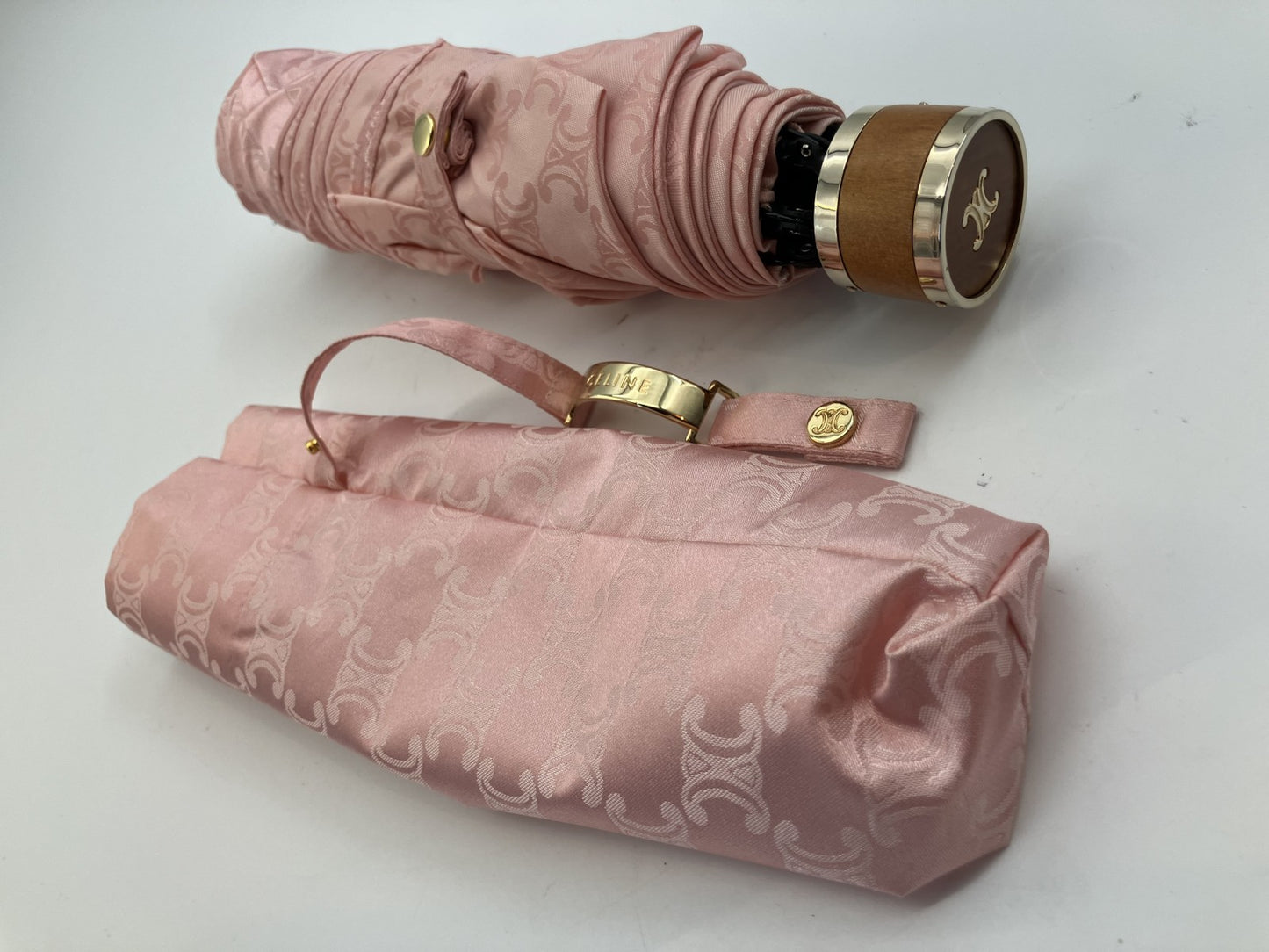 Celine Pink Folding Umbrella Folded Length: 25cm (9.84 inch) Free Shipping 