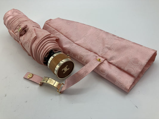 Celine Pink Folding Umbrella 窶・Folded Length: 25cm (9.84 inch) 窶・.