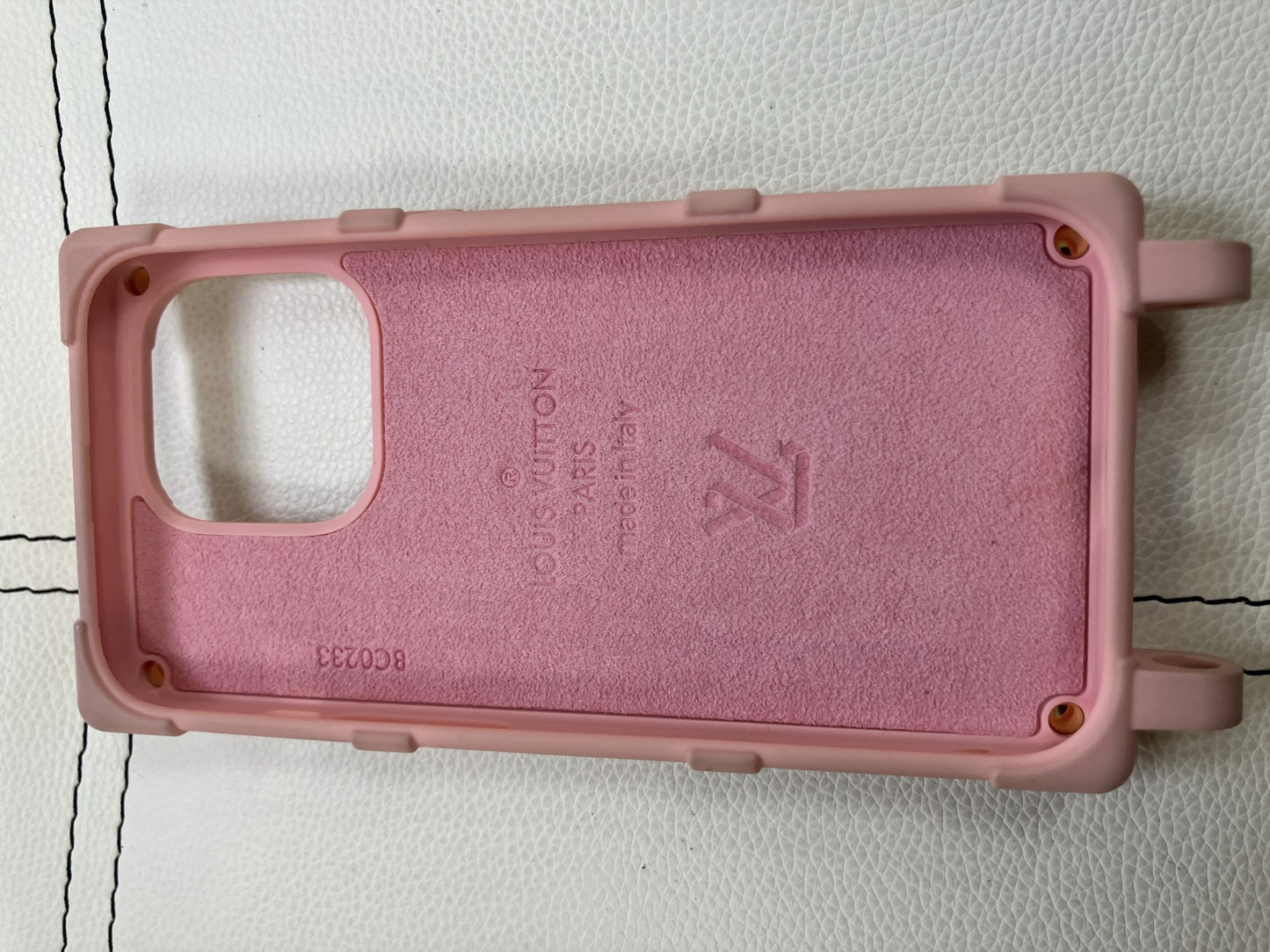 Louis Vuitton iPhone 14 Pro Case Pink Monogram Trunk BC0233 Made in Italy