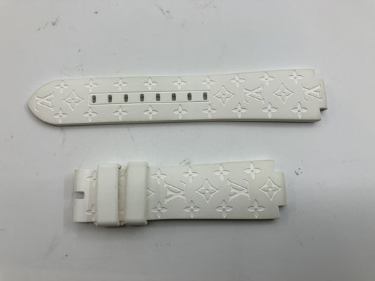 LOUIS VUITTON Monogram Rubber Strap for Tambour, Lug Width 1.2cm, White, Comes with Bag, Free Shipping 