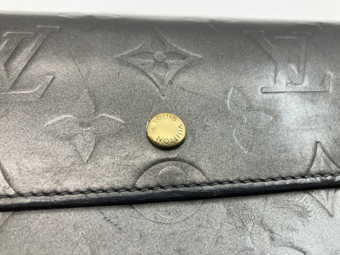 LOUIS VUITTON Long Wallet Monogram Mat Porte Tresor International M65102 Black/Ardoise Made in France Box Dust Bag Receipt