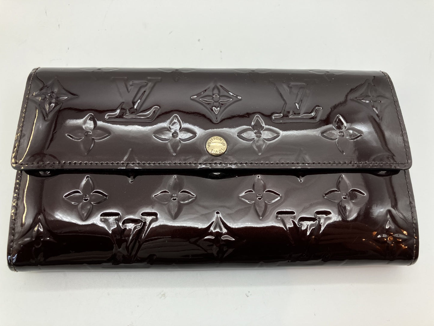 Louis Vuitton Vernis Portefeuille Sarah Amarante Long Wallet Box and Bag Included Free Shipping 