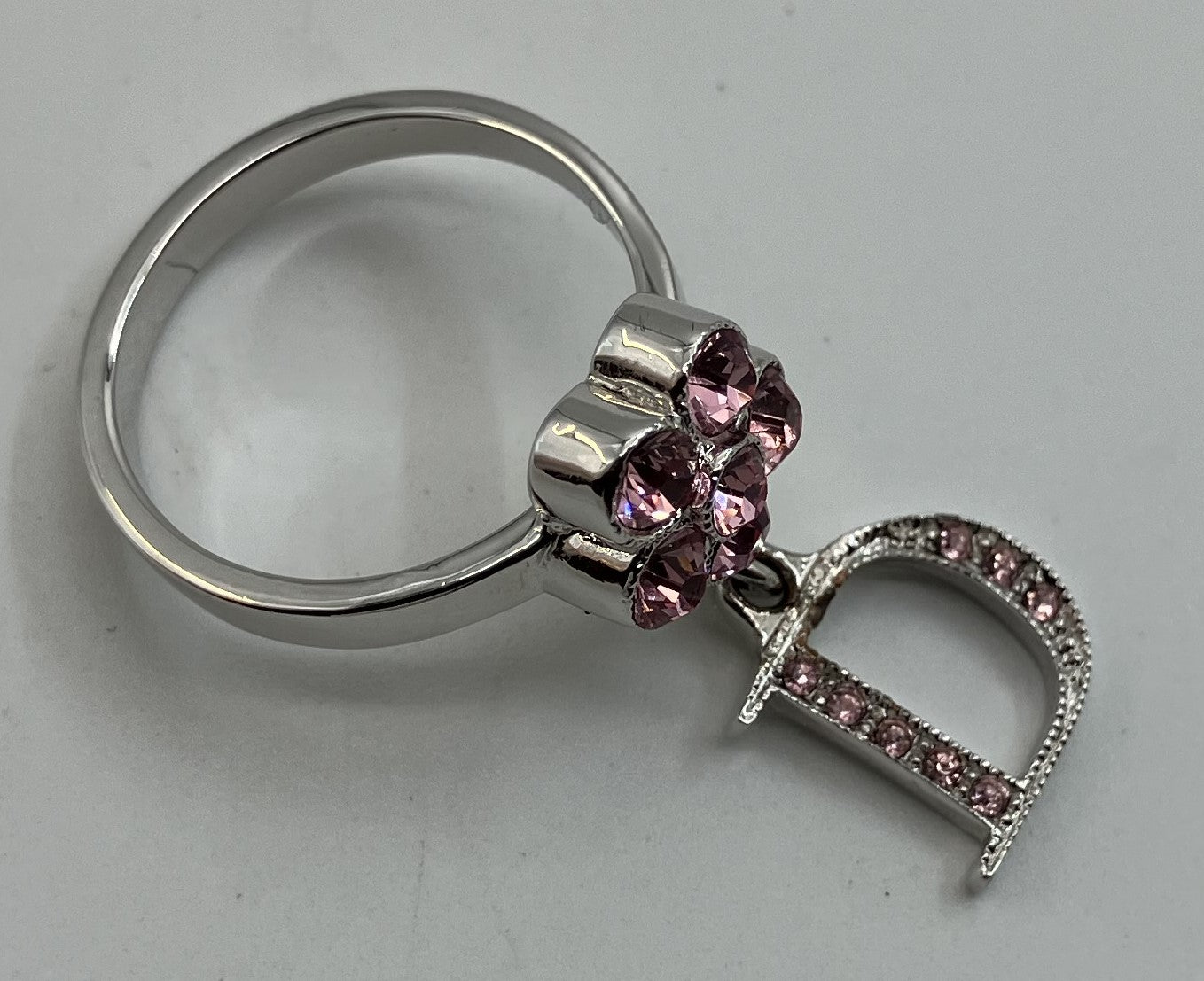 Christian Dior Pink Rhinestone (JP 10) (US 5.5) (EU 50) Ring Free Shipping 