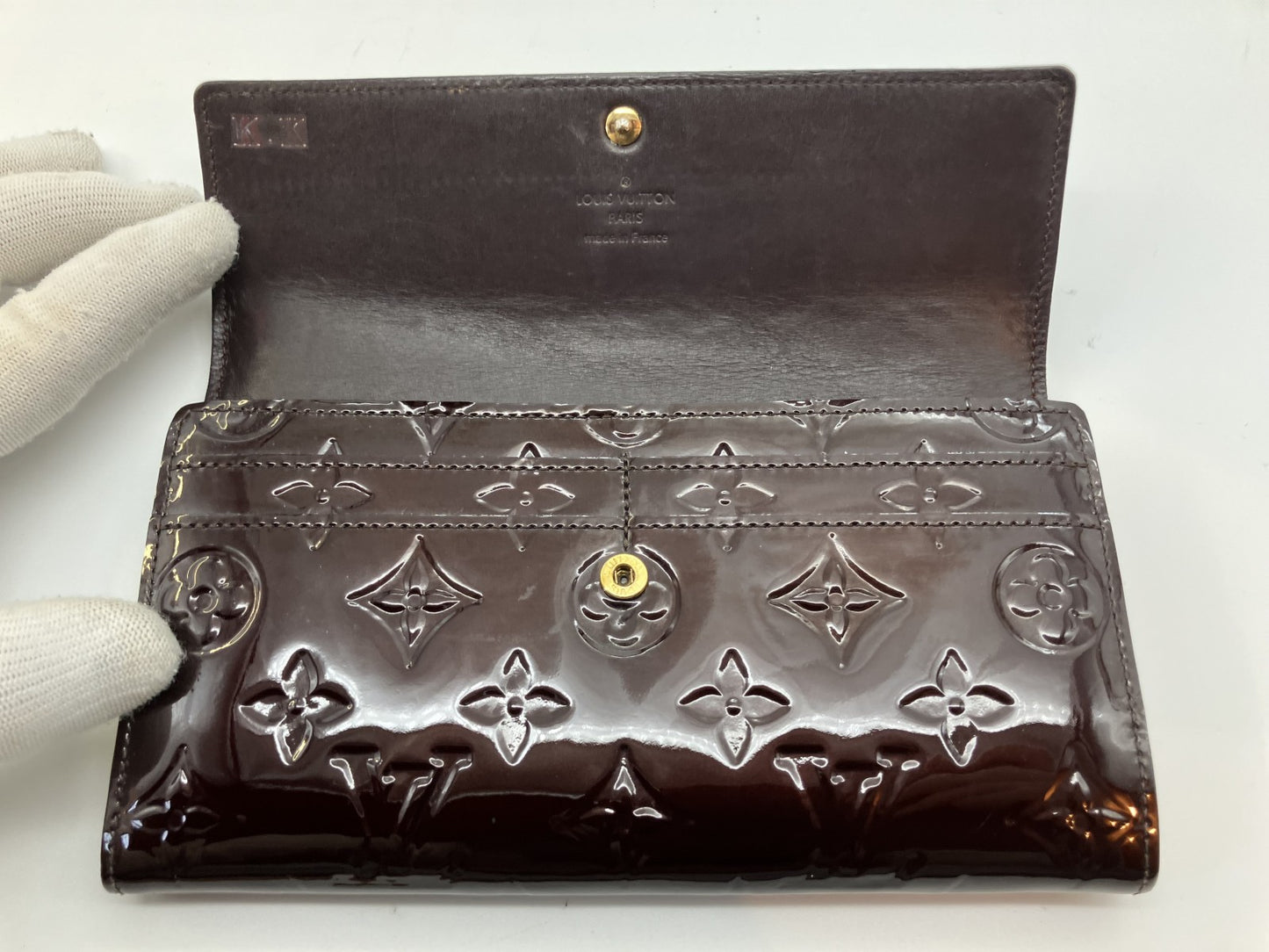 Louis Vuitton Vernis Portefeuille Sarah Amarante Long Wallet Box and Bag Included Free Shipping 