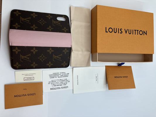 LOUIS VUITTON Monogram Folio M68686 iPhoneX/Xs Rose Ballerine Smartphone Case Box and Bag Included Free Shipping 