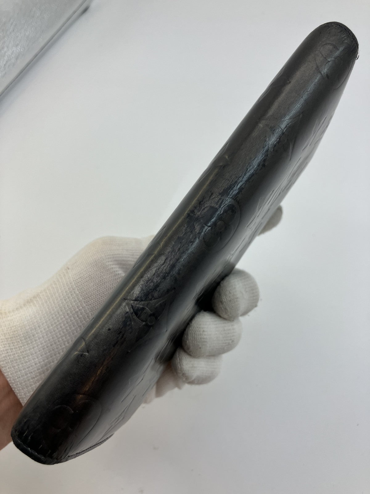 LOUIS VUITTON Long Wallet Monogram Mat Porte Tresor International M65102 Black/Ardoise Made in France Box Dust Bag Receipt