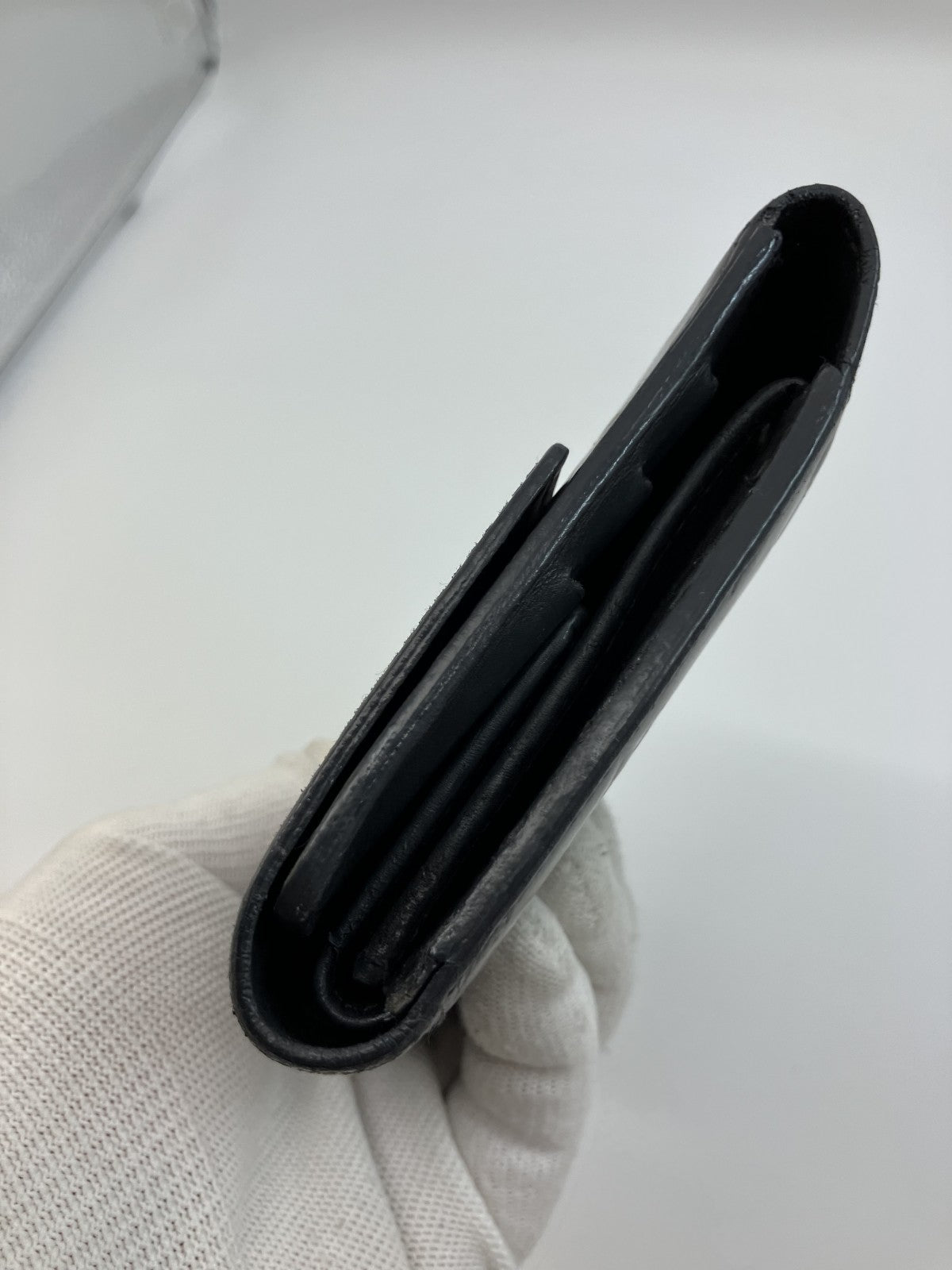 LOUIS VUITTON Long Wallet Monogram Mat Porte Tresor International M65102 Black/Ardoise Made in France Box Dust Bag Receipt