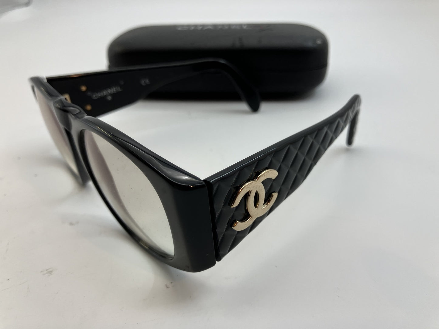 CHANEL Coco Matelasse Clear Lens Sunglasses 01450 94305 Comes with case Free shipping 