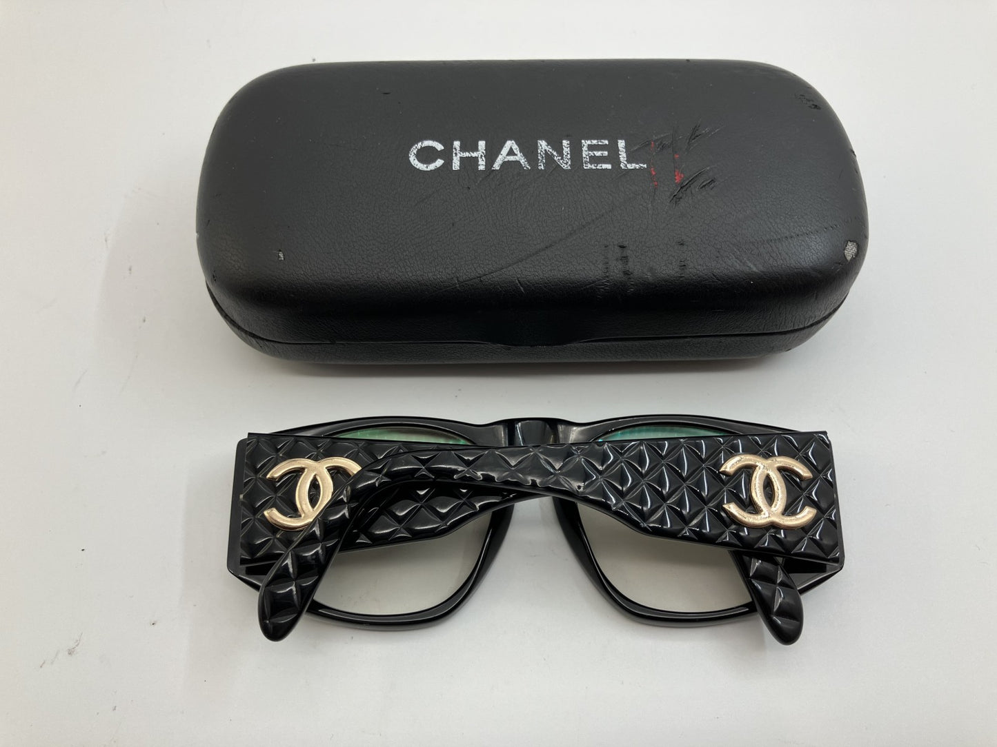 CHANEL Coco Matelasse Clear Lens Sunglasses 01450 94305 Comes with case Free shipping 