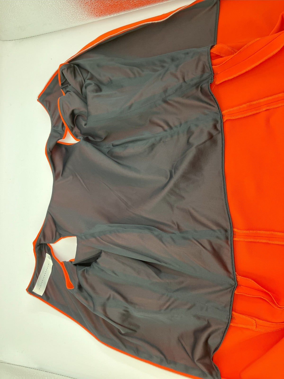 Victoria Beckham Orange Bodycon Midi Dress Off Shoulder Italy Size 42 Free Ship