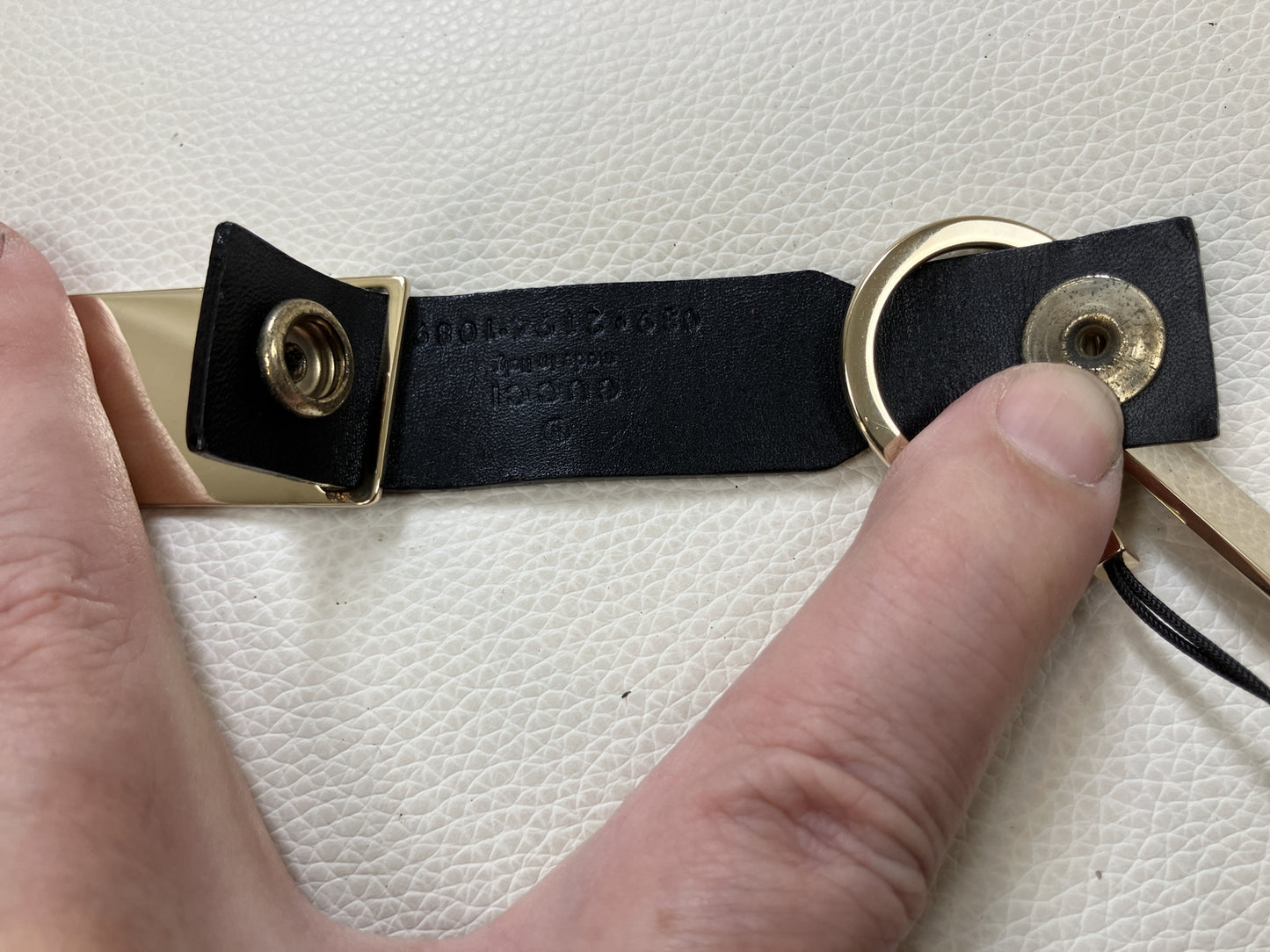 GUCCI Web Stripe Lanyard Neck Strap Red Black Key Ring 039/2194 Made in Italy