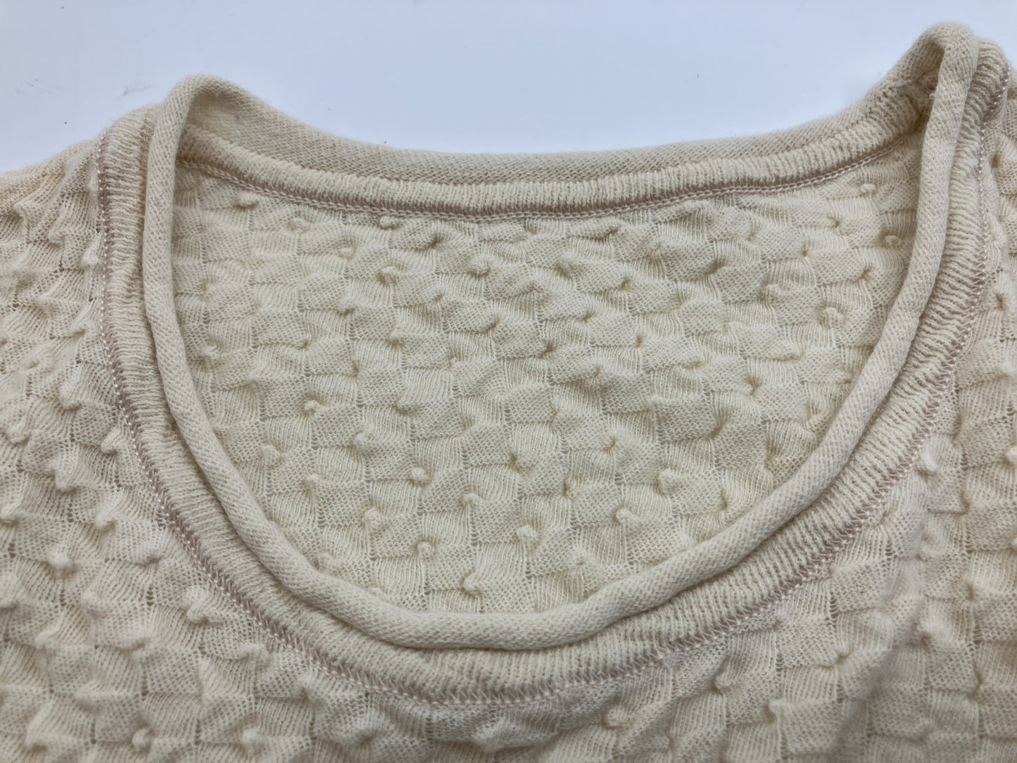 ISSEY MIYAKE Knit 100% cotton Beige Free shipping 