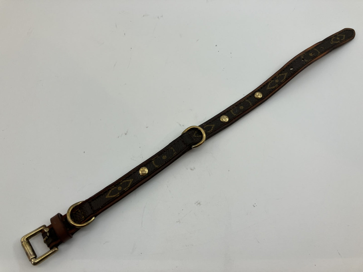 LOUIS VUITTON Monogram Collar Total Length 34cm (13.39 inch) Free Shipping 