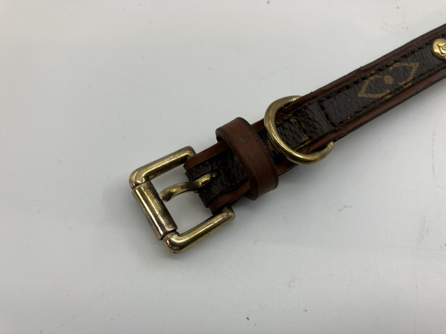 LOUIS VUITTON Monogram Collar Total Length 34cm (13.39 inch) Free Shipping 