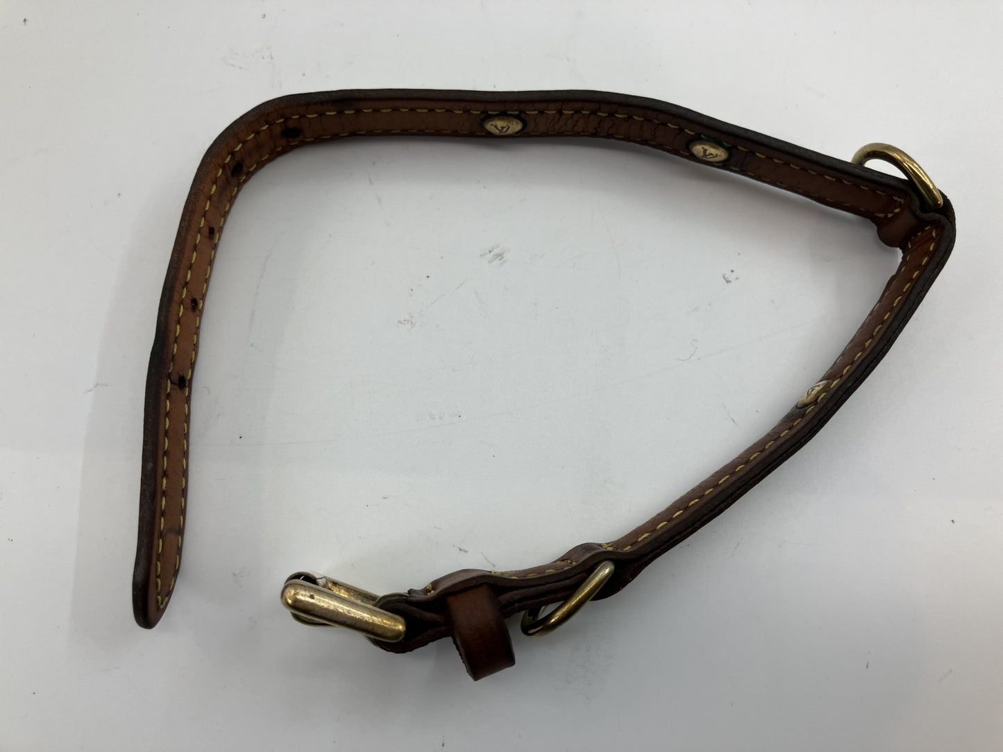 LOUIS VUITTON Monogram Collar Total Length 34cm (13.39 inch) Free Shipping 