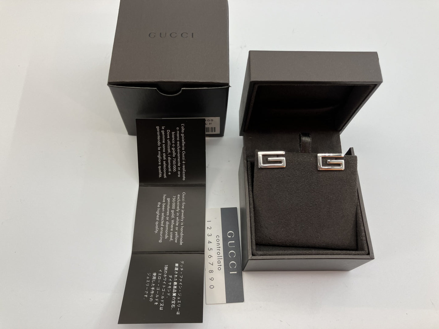 GUCCI logo earrings SV925 box and case included Free shipping 