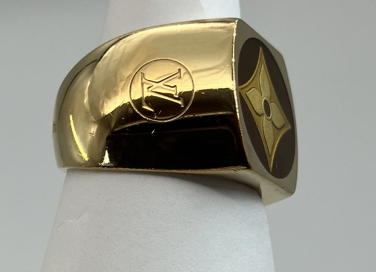 LOUIS VUITTON SV925 Fleur Ring GP XS (JP 16) (US 8) (EU 56) 14.5g จัดส่งฟรี 