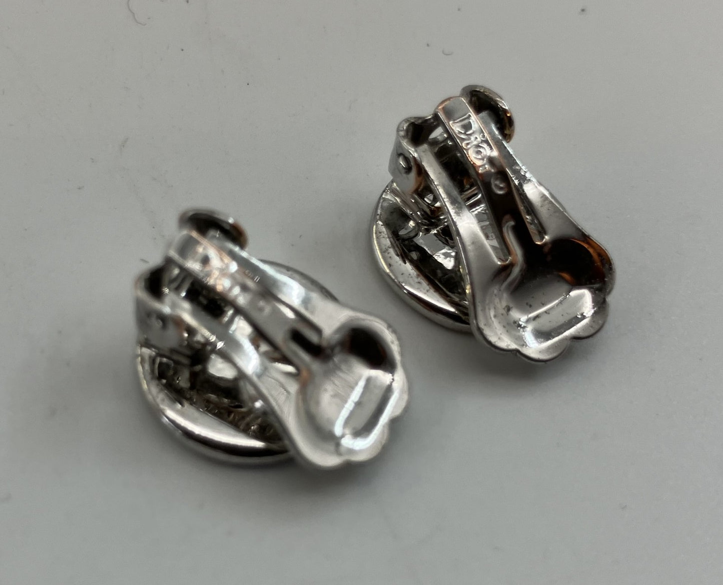 Christian Dior Earrings 1.2cm Diameter Silver