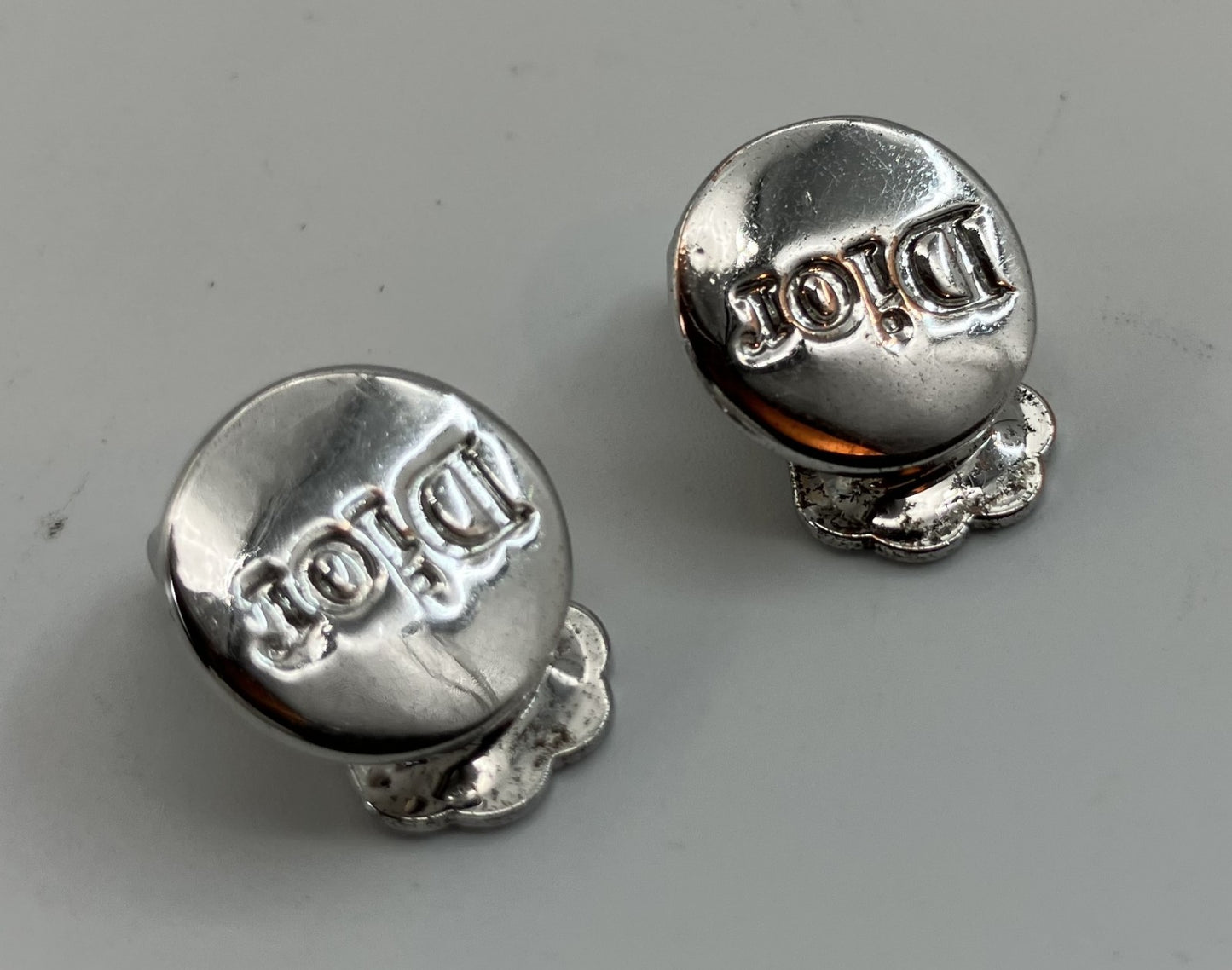Christian Dior Earrings 1.2cm Diameter Silver