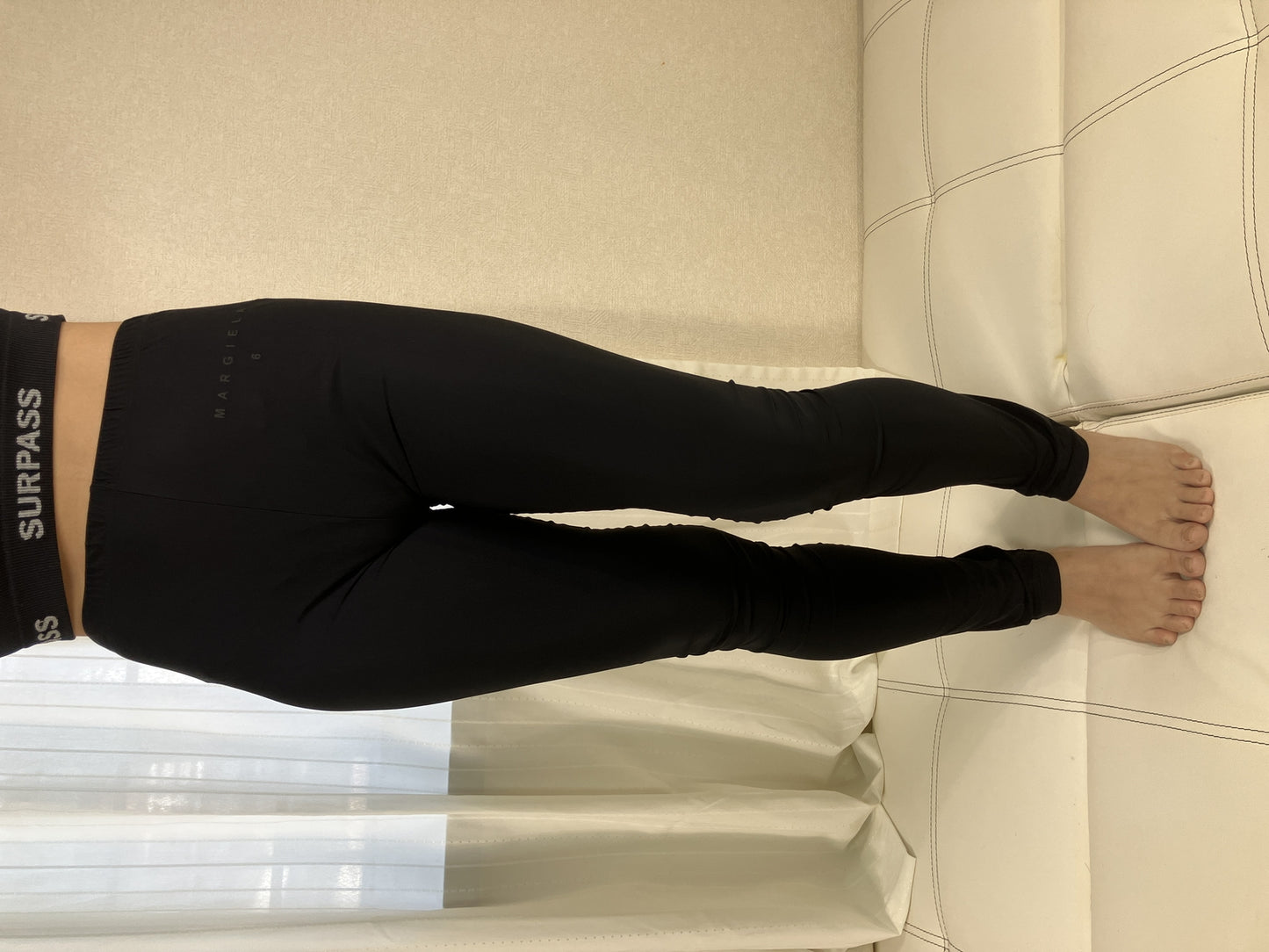 MM6 Maison Margiela S52KA0317 Black Leggings Pants Women's S Made in Italy