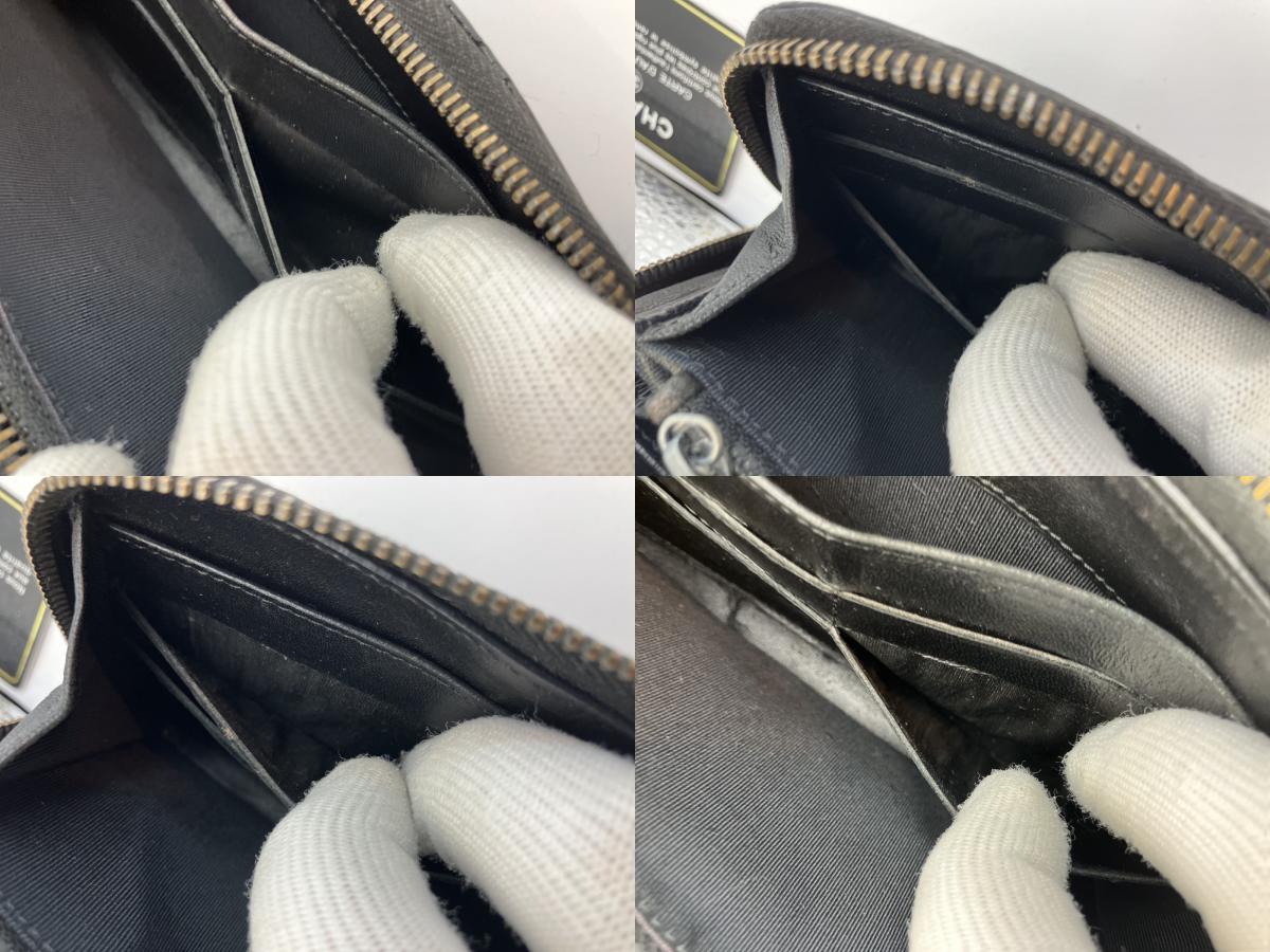 CHANEL Quilted Zip-Around Wallet | Black Lambskin 20 ÁE10 cm | Card & Hologram