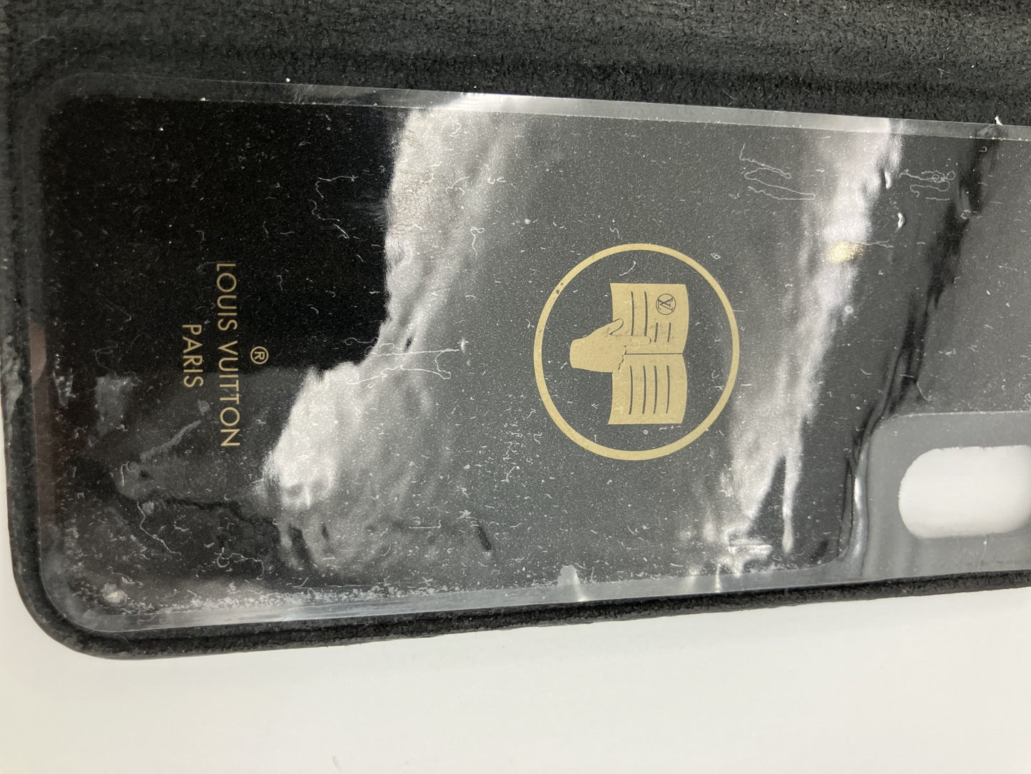 LOUIS VUITTON Monogram Leather Folio iPhone X XS Case Black BC2199 Made in Spain