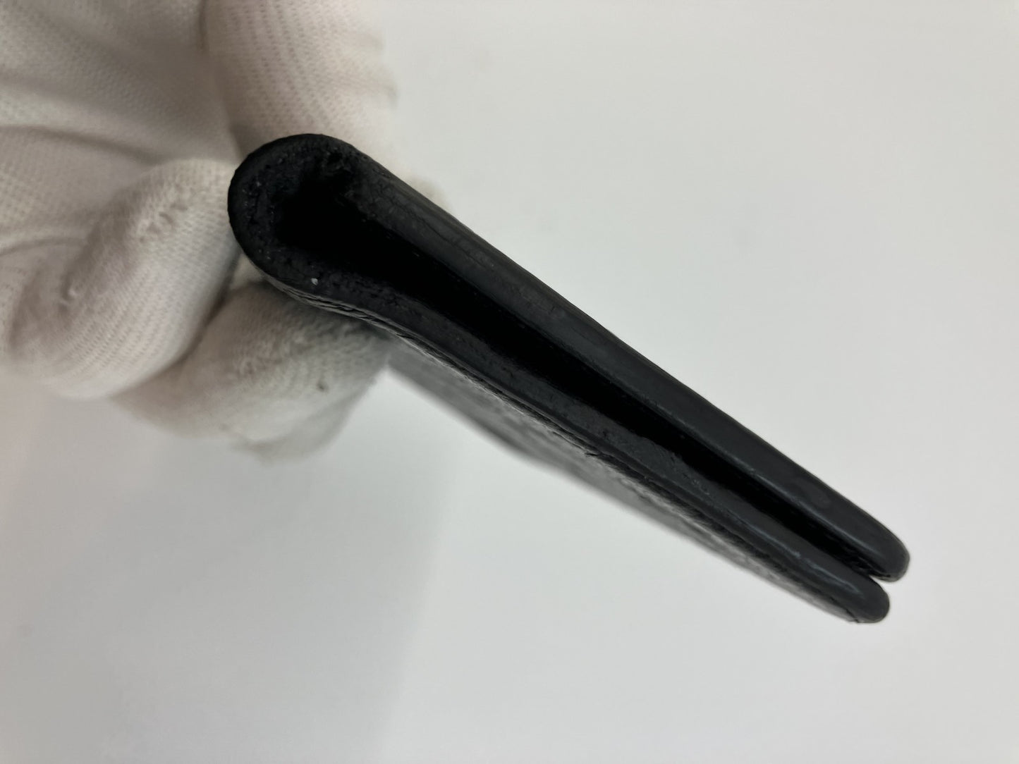 LOUIS VUITTON Monogram Leather Folio iPhone X XS Case Black BC2199 Made in Spain