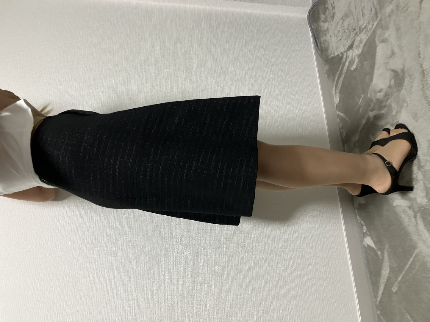 Jil Sander Skirt Tweed Black Size 32 Length 56cm Waist 34cm